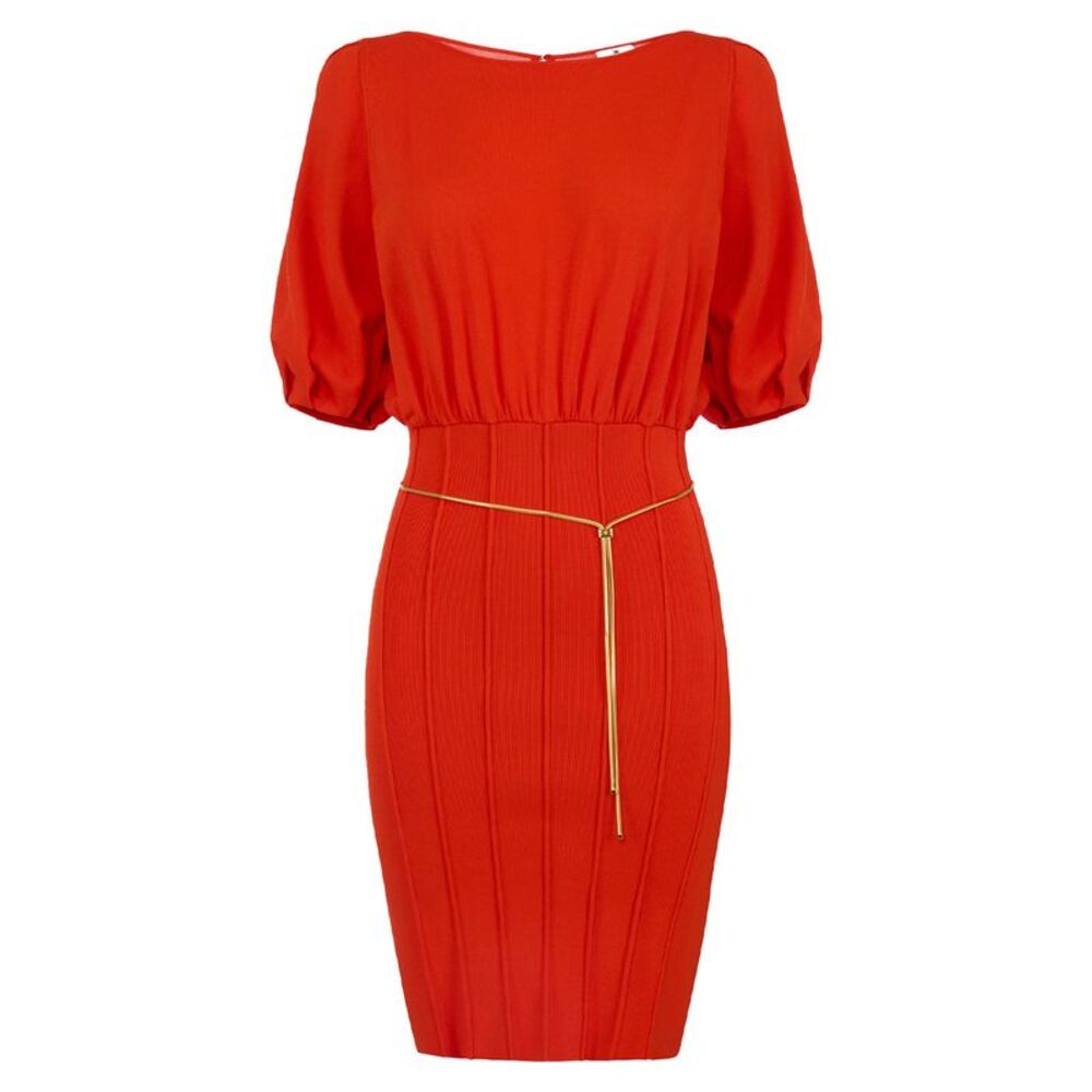 Elisabetta Franchi Women Knit Mini Dress With Snake Belt